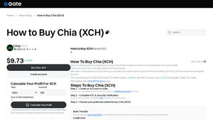 Screenshot of How to Buy Chia (XCH) | Guide To Buying XCH - Gate.com
