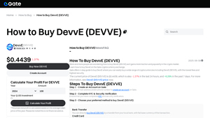 Screenshot of How to Buy DevvE (DEVVE) - Gate.com