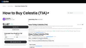 Screenshot of How to Buy Celestia (TIA) | Guide To Buying TIA - Gate.com