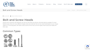 GC Fasteners - Common Bolt and Screw Heads