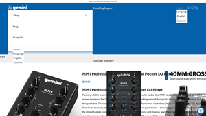 Gemini - MM1 Professional Metal 2-Channel Pocket DJ Mixer