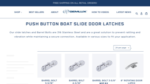 Gemlux - Push Button Boat Slide Door Latches