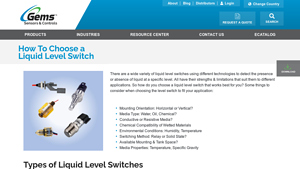 Gems Sensors - Liquid Level Switches
