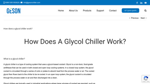 Geson Chiller - Glycol Cooling Solutions