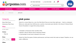 Get Poms - Pink Stock Poms