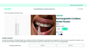 Quip - White Rechargeable Cordless Water Flosser