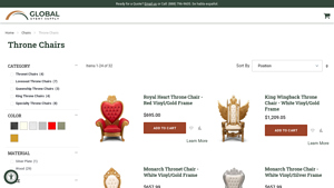 Global Event Supply - Throne Chairs