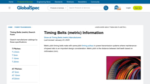 GlobalSpec - Timing Belts (Metric)