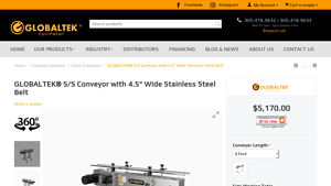 Globaltek - Stainless Steel Inline Conveyor