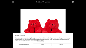 Goddess Of Luxury - Plush Teddy Bear Slippers