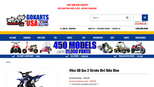 Gokarts USA - 49cc GB Dirt Bike Blue