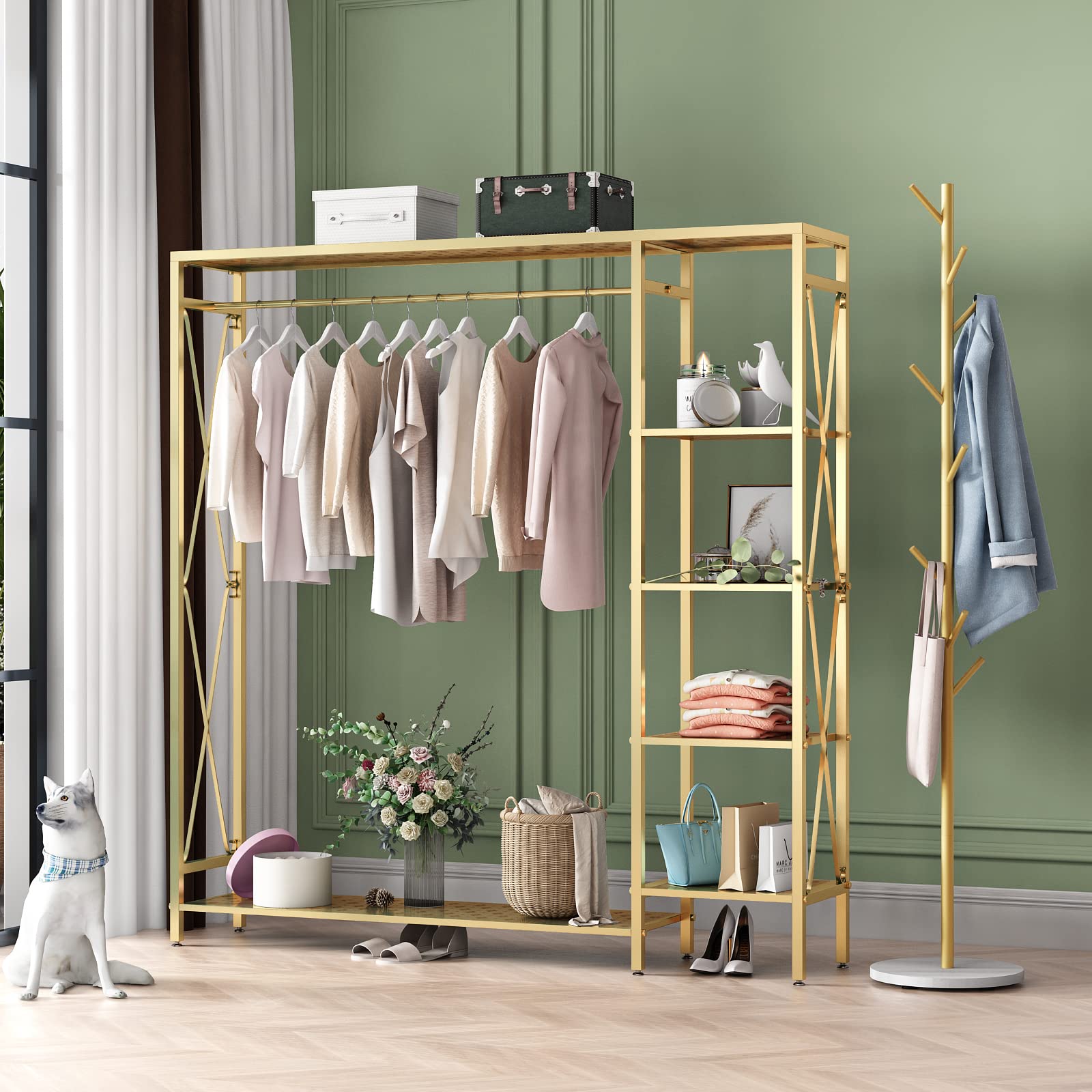 An application scenario or product detail of gold clothing rack - Image 2
