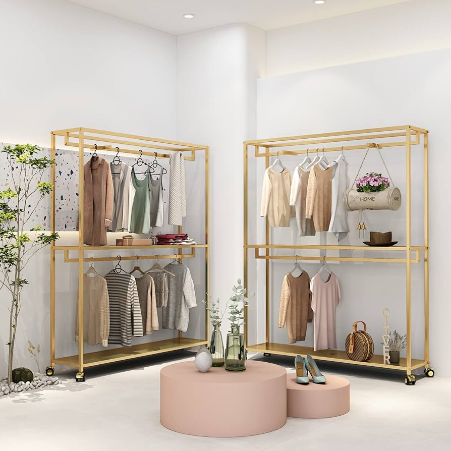 An application scenario or product detail of gold clothing rack - Image 14