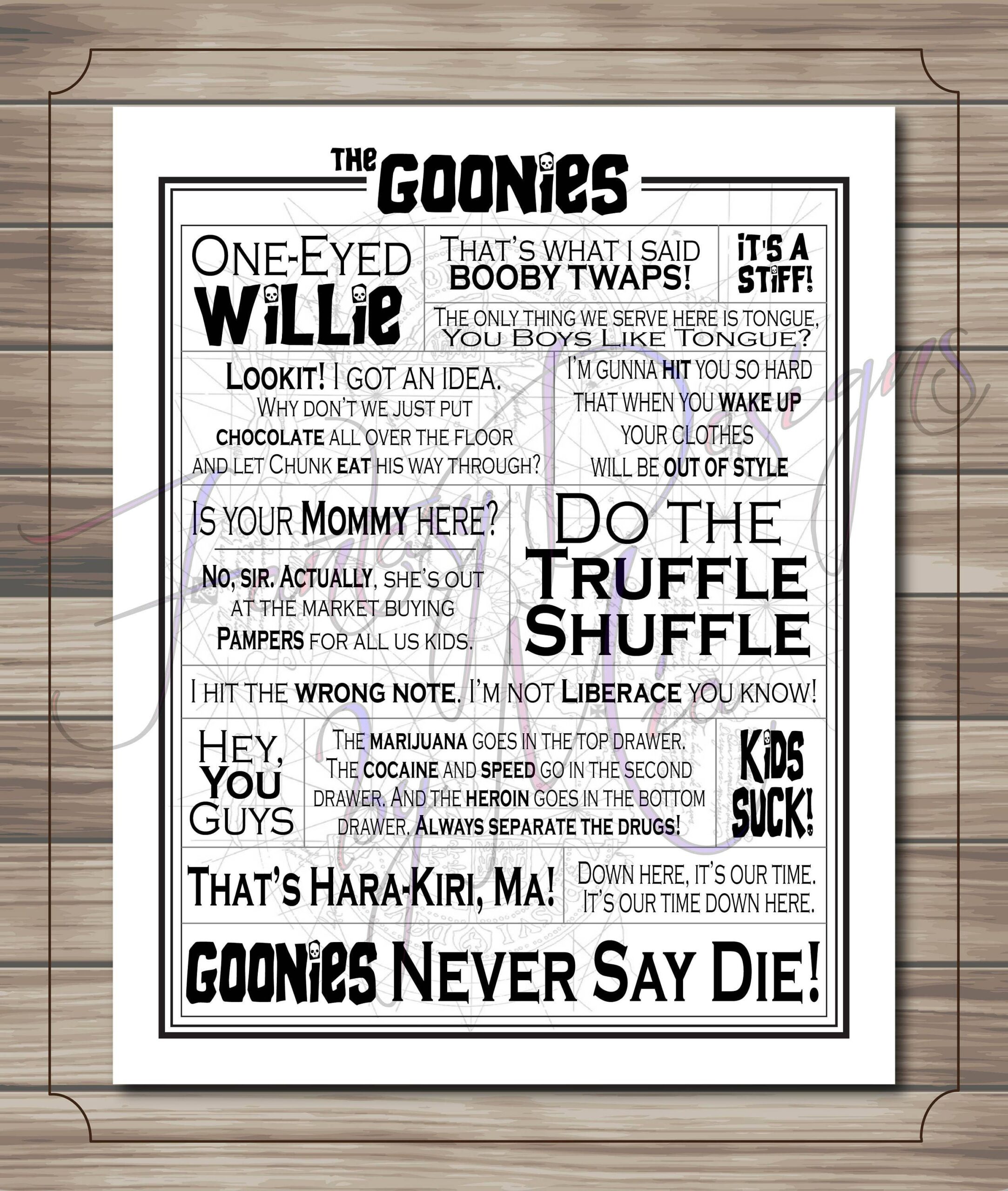 An application scenario or product detail of goonies quotes - Image 1