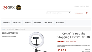 GPX - GPX 8 Ring Light Vlogging Kit