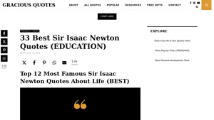 Gracious Quotes - Sir Isaac Newton Insights