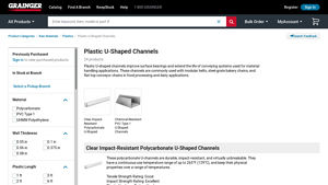 Grainger - Plastic U-Shaped Channels