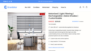 Grandekor - Motorized Zebra Shades
