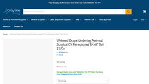 Grayline Medical - Welmed Drape Underleg Perineal Surgical CV Fenestrated