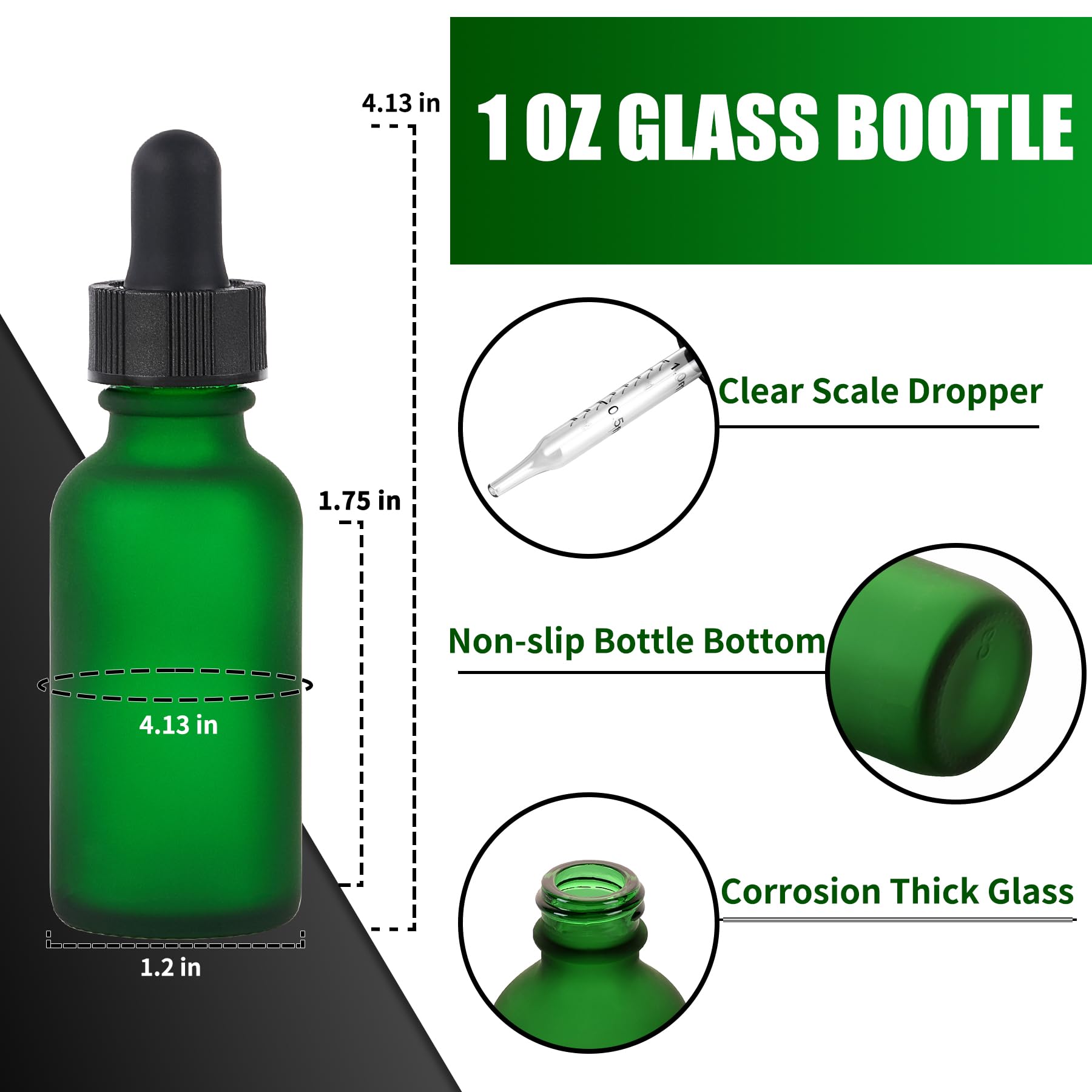 An application scenario or product detail of green frosted dropper bottle - Image 9
