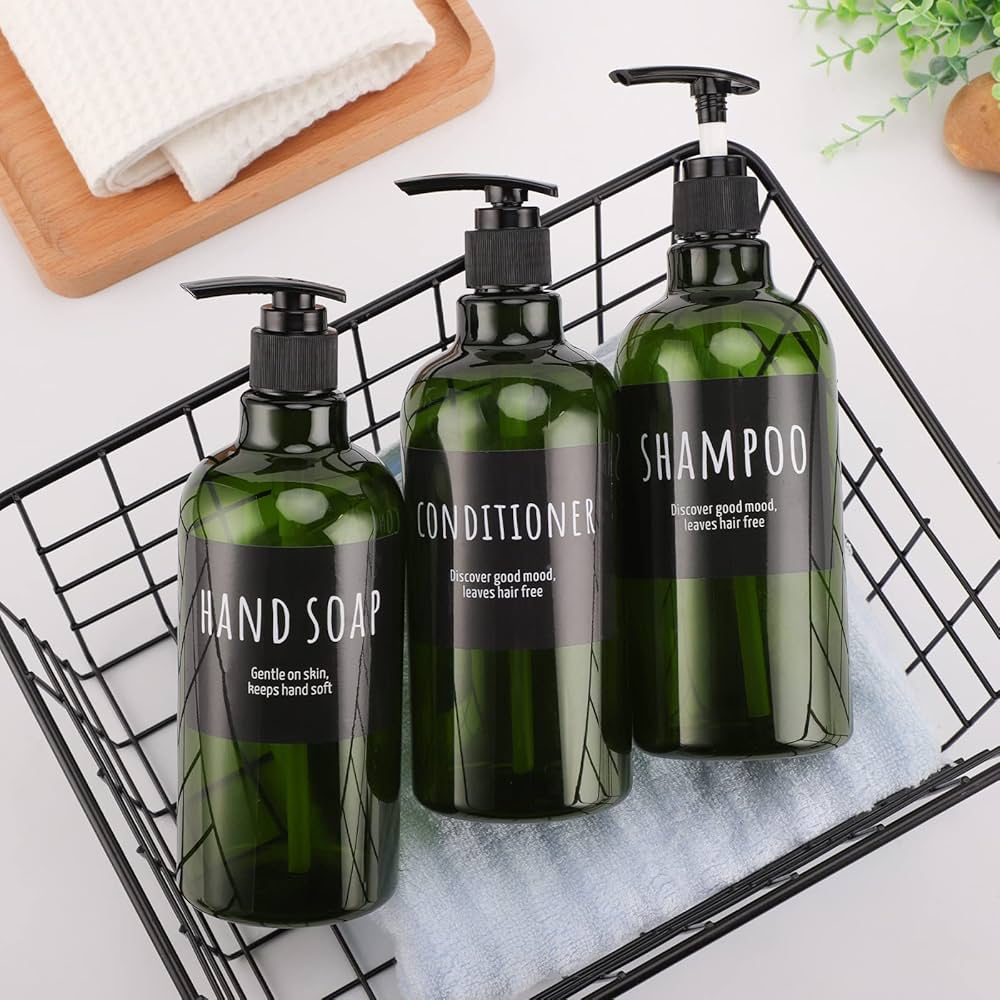 An application scenario or product detail of green shampoo bottle - Image 9