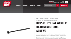 Grip-Rite - Flat Washer Head Structural Screws