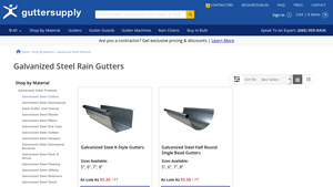Gutter Supply - Galvanized Steel Gutters & Accessories