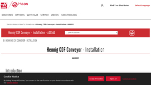 Haas - Hennig CDF Conveyor Installation Kits