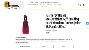 Hairnergy Braids - Pre-Stretched 56'' Ombre Braiding Hair Extensions
