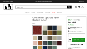 Half Price Drapes - Crimson Rust Signature Velvet Blackout Curtain