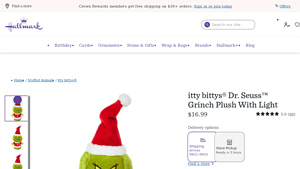 Hallmark - itty bittys® Dr. Seuss™ Grinch Plush