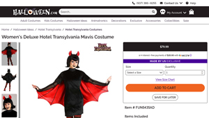 Halloween - Adult Deluxe Hotel Transylvania Mavis Costume