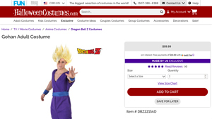 Gohan - Adult Costume