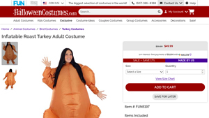 Halloweencostumes - Inflatable Roast Turkey Costume