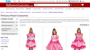 Halloweencostumes - Women's Deluxe Super Mario Pretty Princess Peach Costume