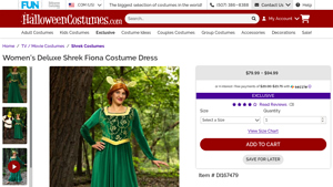 Shrek - Deluxe Fiona Women's Costume Dress