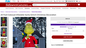 Grinch - 25 Foot Inflatable Holiday Decoration