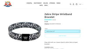 Hang Loose Bands - Zebra Stripe Wristband Bracelet