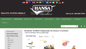 Hansa Toys - Stuffed Chipmunks