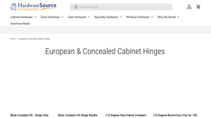 HardwareSource - European and Concealed Cabinet Hinges