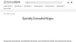 Hardwaresource - Specialty Concealed Hinges