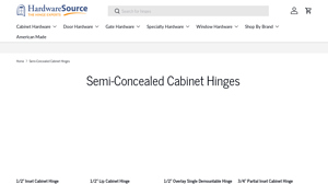 Hardwaresource - Semi-Concealed Cabinet Hinges