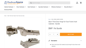 Blum - Thick Door Hinge for Face Frame Inset Cabinets