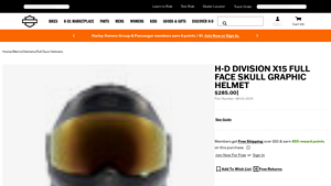 Harley-Davidson - H-D Division X15 Full Face Skull Graphic Helmet