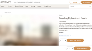 Wayfair - Breeding Upholstered Bench