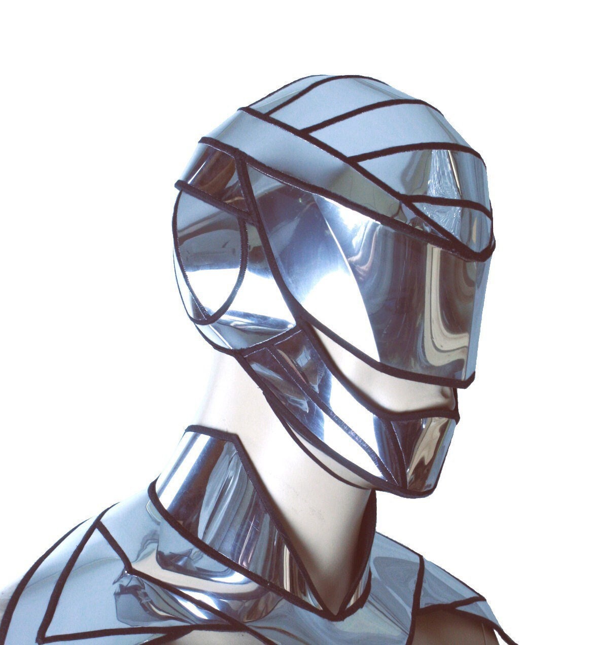 An application scenario or product detail of head armor cyborg mask with a mic - Image 1