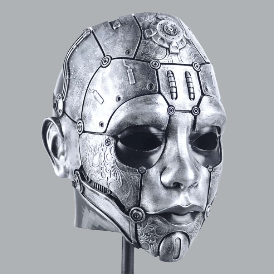 An application scenario or product detail of head armor cyborg mask with a mic - Image 2