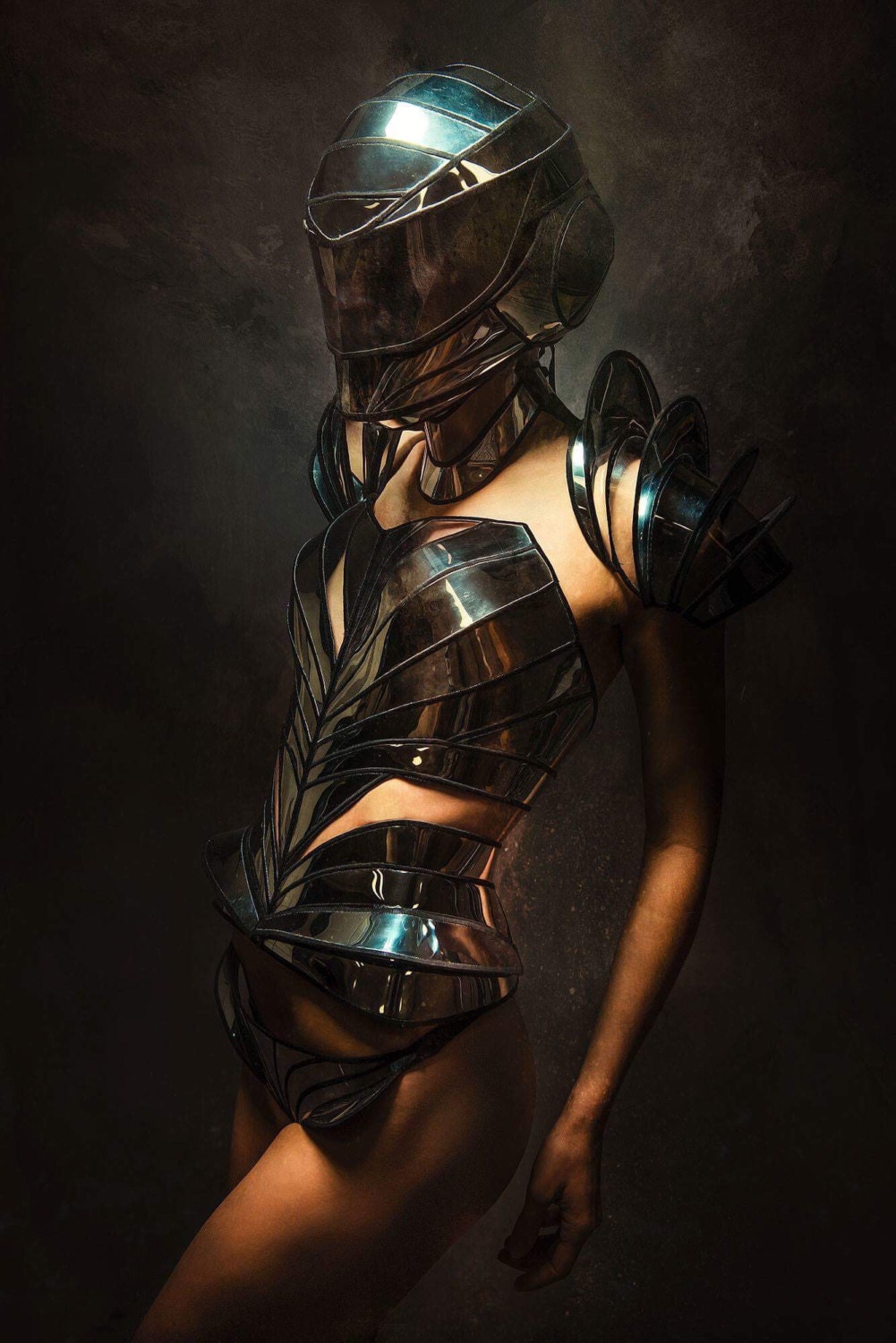 An application scenario or product detail of head armor cyborg mask with a mic - Image 5