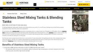 Heritage Equipment - Stainless Steel Mixing & Blending Tanks