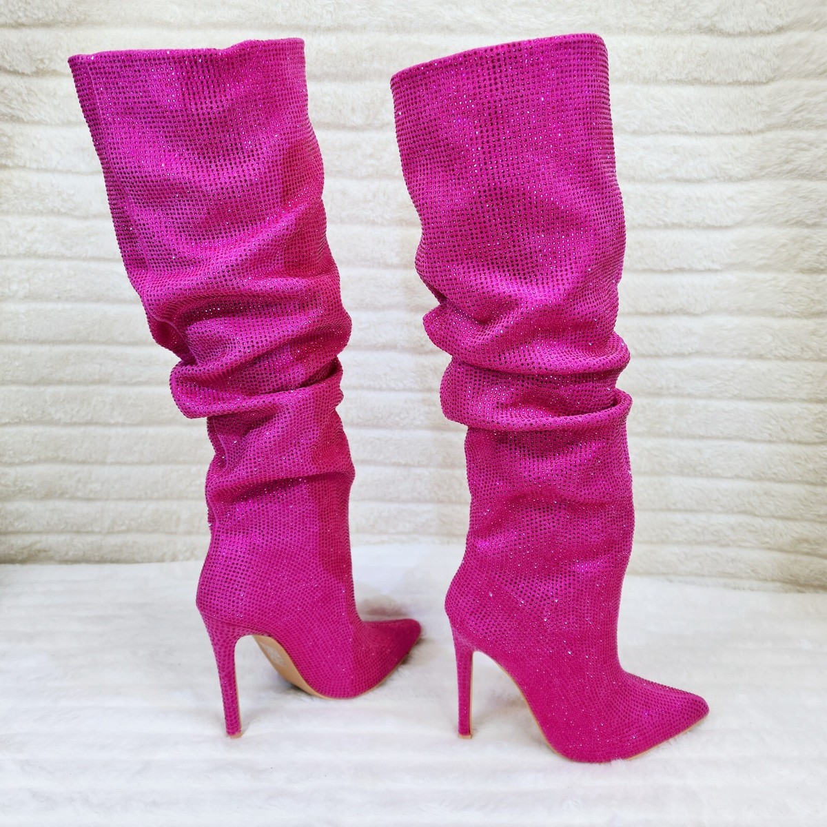 An application scenario or product detail of high heel women's hot pink pop star boots - Image 8